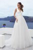 Abito da Sposa a riva con Nastro Semplice Elegante V-Scollo con paillette - 1