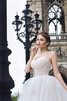 Abito da Sposa Naturale Cuore in Tulle A Terra con Cristino Allacciato - 4