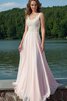 Robe de bal delicat appliques avec sans manches avec chiffon jusqu'au sol - 1