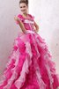 Abito dal Dolce Sedici con Increspature Ball Gown in Organza con Ricamo - 3