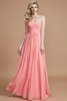 Robe demoiselle d'honneur naturel a-ligne jusqu'au sol de princesse en chiffon - 33