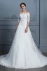 Robe de mariée d'epaule ajourée frappant en 1/2 manche balancement romantique - 4