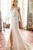 Robe de mariée sexy sobre boutonné de col entaillé avec manche épeules enveloppants - 3