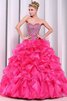 Abito Quinceanera Ball Gown Senza Maniche Naturale con Perline Moderno senza strap - 3