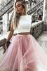 Abito homecoming in pizzo senza maniche due pezzi bello in tulle largo - 1