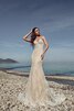 Robe de mariée delicat charmeuse en plage cordon de traîne courte - 1