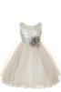 Robe de cortège enfant pailleté avec zip textile en tulle avec nœud - 1