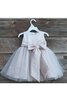 Robe de cortège enfant plissage textile en tulle de lotus a-ligne manche nulle - 1