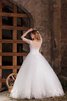 Abito da Sposa in Tulle con Mezze Maniche Ball Gown largo con Applique Naturale - 4