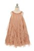 Robe de cortège enfant plissage a-ligne textile en tulle manche nulle de lotus - 2