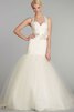 Abito da Sposa in Tulle con Fiore con Nastro Naturale in pizzo seducente - 1