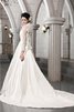 Robe de mariée longue avec zip de princesse de col en v en satin - 2