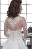 Abito da Sposa con Tre Quarti Lunghezza Maniche A Terra con Applique Tondo con Piega Elegante - 5