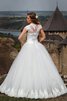 Robe de mariée manche nulle cordon appliques en tulle avec nœud - 5