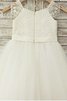 Robe de cortège enfant naturel ligne a en tulle jusqu'au sol encolure ronde - 3