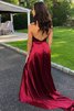 Robe de bal en satin soyeux de traîne courte exquis avec sans manches naturel - 2