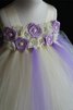 Duchesse-Linie Empire Taille Tüll knöchellanges Blumenmädchenkleid mit Rüschen - 2