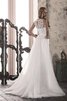 Abito da Sposa Tubino Senza Maniche con Spacco Davanti in Tulle con Fiocco in Pizzo - 2