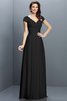 Robe demoiselle d'honneur plissé avec zip en chiffon de princesse a-ligne - 2