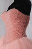 Robe de quinceanera plissé en organza bandouliere spaghetti arrivée au mollet avec perle - 3