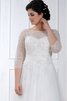 Robe de mariée romantique luxueux col en bateau avec perle de traîne courte - 2