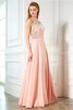 Robe de bal longue avec perle manche nulle ligne a en satin - 3