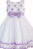 Abito da Cerimonia Bambini Senza Maniche con Fiore con Fiocco Tondo A-Line in Tulle - 1