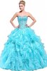 Abito dal Dolce Sedici Allacciato Senza Maniche Naturale Ball Gown con Increspature A Terra - 1