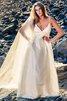 Abito da Sposa a riva Naturale V-Scollo in Taffeta Cerniera Senza Maniche - 3