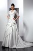 Abito da Sposa Allacciato A-Line Coda A Strascico Cappella Vintage con Applique - 1