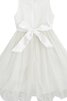 Robe de cortège enfant en tulle manche nulle fermeutre eclair avec perle encolure ronde - 3