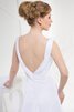 Abito da Sposa A-Line Lupetto Naturale Profondo V-scollo Senza Maniche con Piega - 5