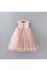 Abito da Cerimonia Bambini A-Line alta vita con Fiore con Increspature al ginocchio in Tulle - 2