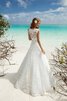 Abito da Sposa con Perline Semplice con Applique A-Line Lungo A Terra - 3