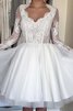 Robe de mariée nature en tulle col élisabéthain avec nœud avec bouton - 1