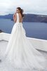 Abito da Sposa a riva con Nastro Semplice Elegante V-Scollo con paillette - 4