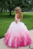 Abito Quinceanera A-Line Cerniera Con Giacca in Tulle decorato con Perline - 2