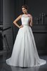 Abito da Sposa Vintage Coda A Strascico Cappella Senza Maniche A-Line Elegante - 1