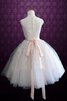 Abito da Sposa con Bottone A-Line Senza Maniche in Tulle in pizzo Semplice - 2