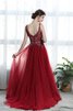 Robe de bal exquis textile en tulle a-ligne v encolure fermeutre eclair - 4