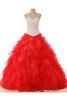 Abito Quinceanera Ball Gown monospalla Cuore con Applique in Paillette con paillette - 1