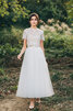 Robe de mariée arrivée au cheville col ras du cou unique vintage romantique - 2