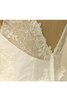 Robe de mariée naturel en tulle a-ligne de col en v dos nu - 4