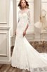 Abito da Sposa Formale E Informale conservatore Semplice con Applique Tondo Sirena - 1