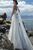 Abito da Sposa in Chiffon A-Line a riva con Perline alta vita Conotta - 2