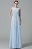 Robe demoiselle d'honneur longue jusqu'au sol de princesse avec chiffon ruché - 17