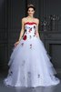 Abito da Sposa con Fiore Vintage Ball Gown Lungo Coda A Strascico Corto - 1