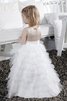 Robe de cortège enfant longue fermeutre eclair en tulle encolure ronde a-ligne - 2