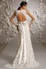 Abito da Sposa sensuale medievale Tubino in Pizzo con Fiore V-Scollo - 3