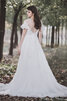 Robe de mariée de traîne courte avec manche courte en satin fait main longue - 3